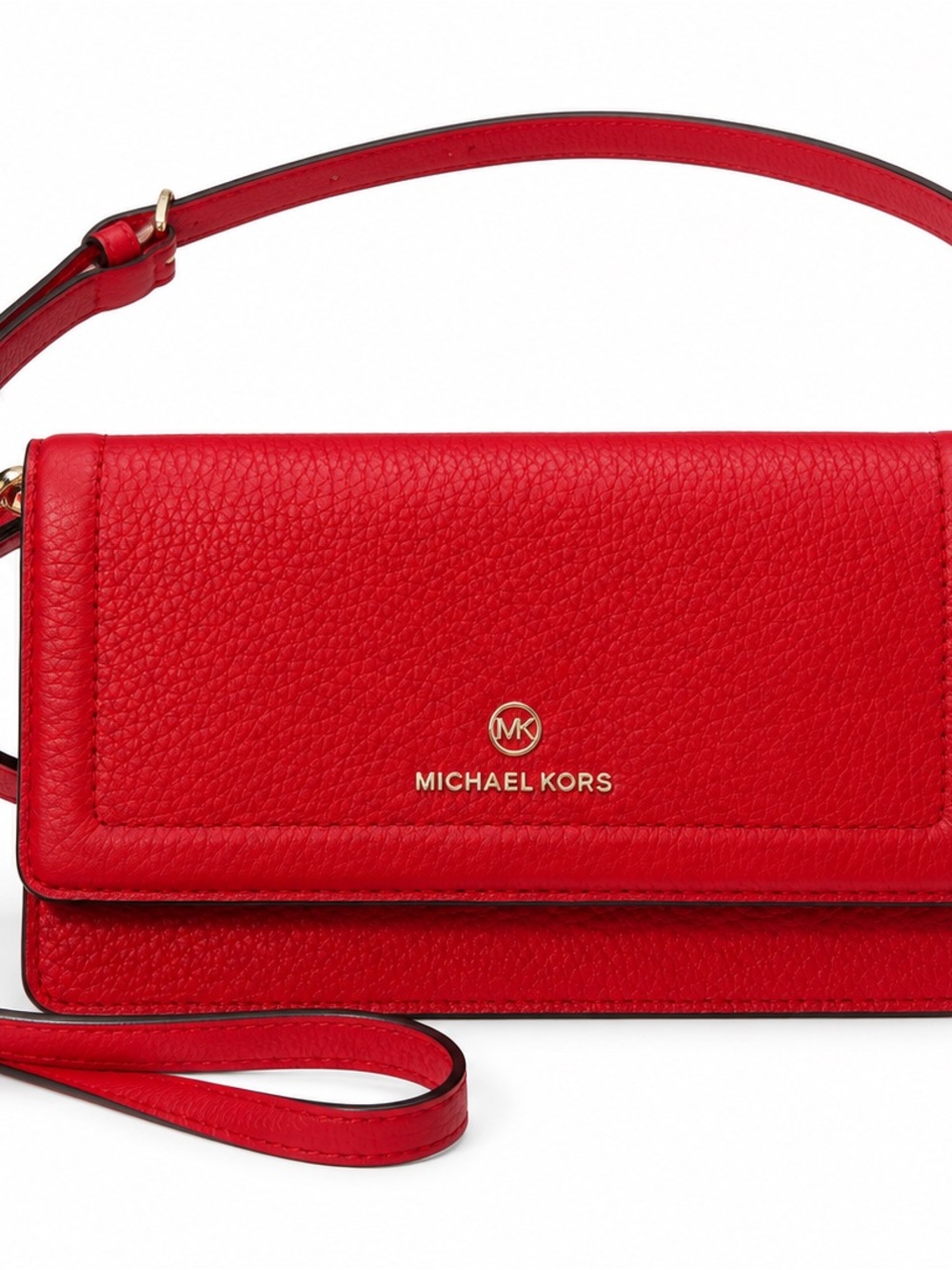 Michael Kors Red Leather Jet Set Crossbody Wallet